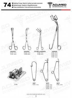 Sterilizing Forceps, Racks for Holding Ring handle Instruments